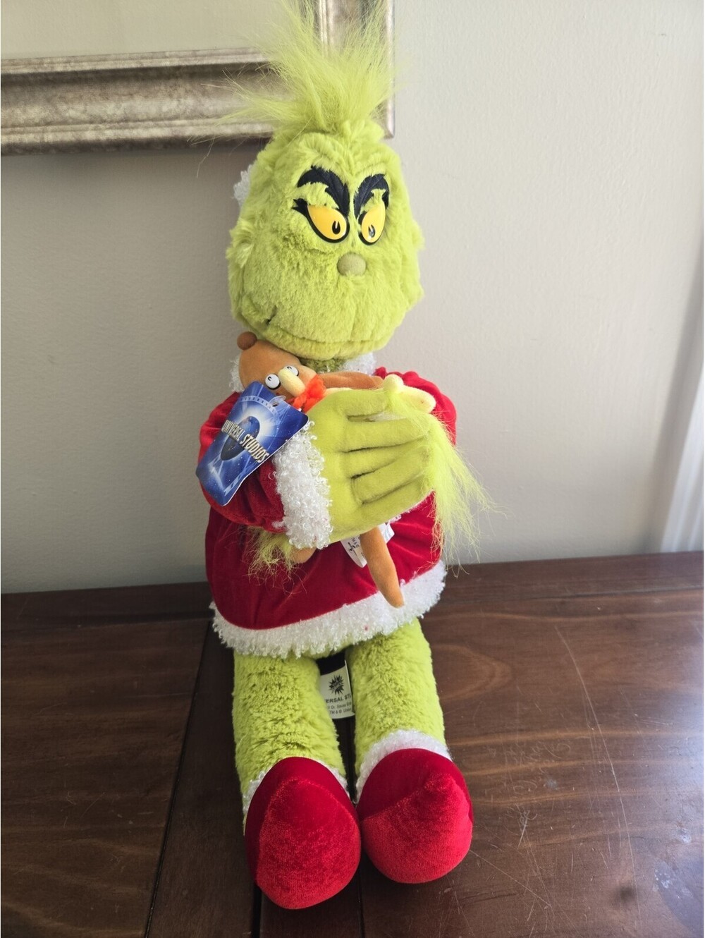 21" Universal Studios The Grinch with Max Dr. Seuss Santa Christmas Plush New